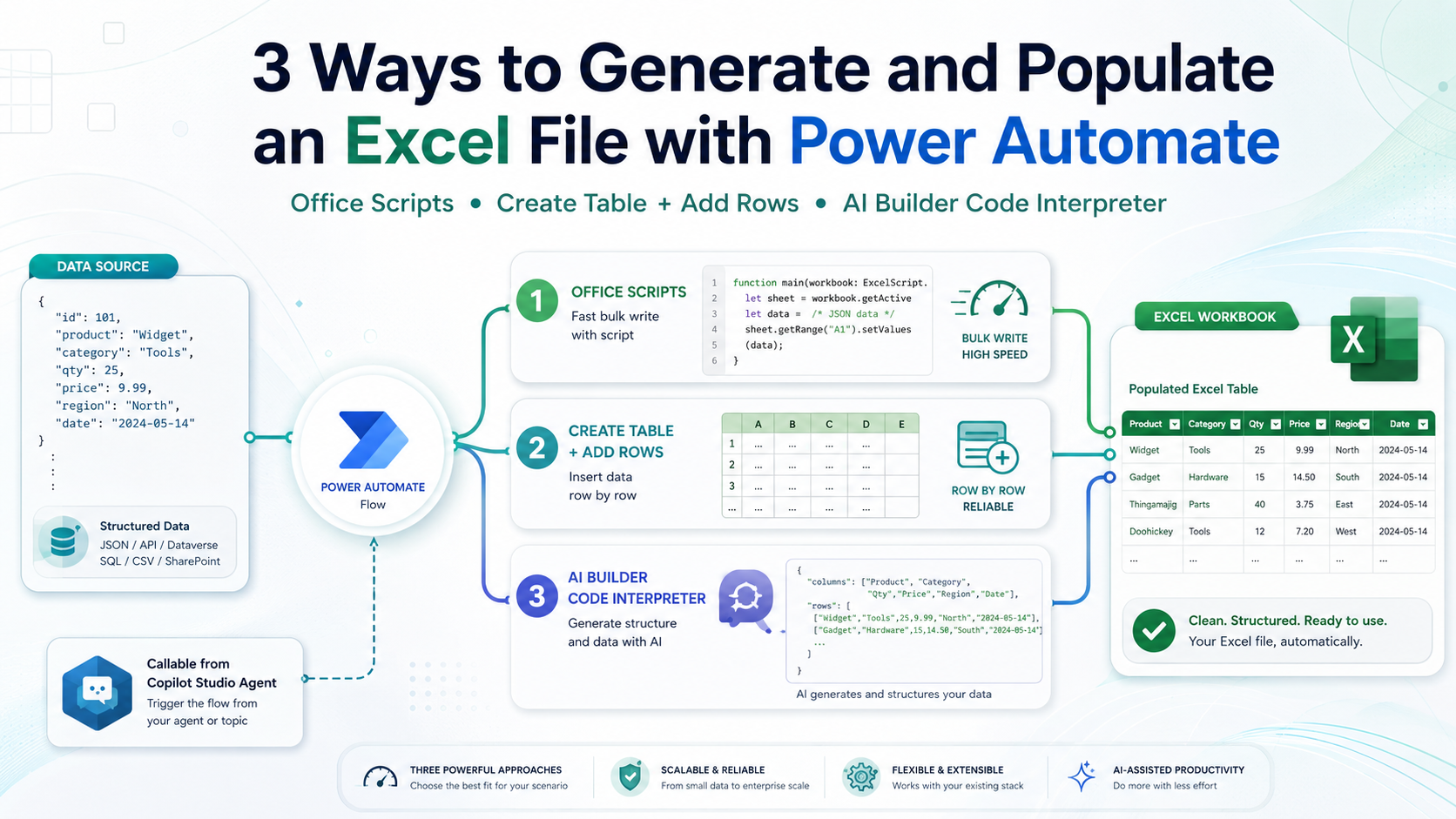 3 Ways to Generate and Populate an Excel File with Power Automate